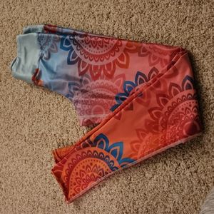 Yoga pants brightly colored
